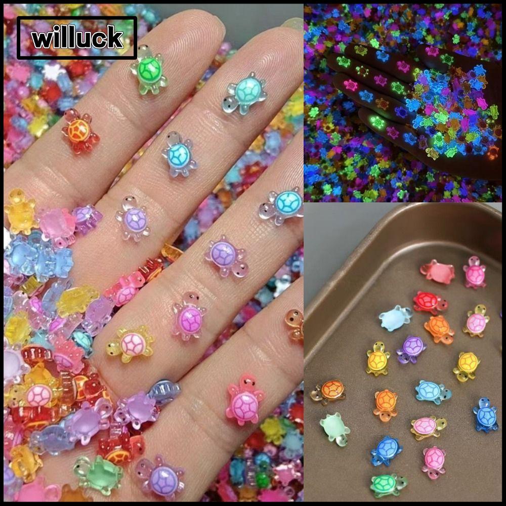 WILLUCK เรซิ่นสัตว์เรืองแสง 100 ชิ้น ทำมือ สีสันสดใส ตกแต่งสวนนางฟ้า ราคา ถูกที่สุด ดีลบีเคเค