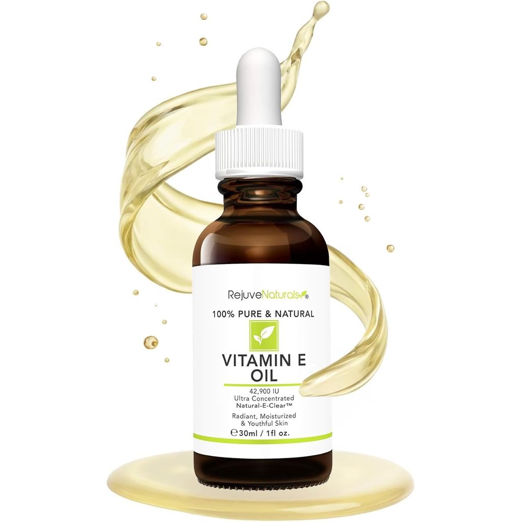 น้ํามันวิตามินอี - เพียวแอนด์เนเชอรัล 100%, 42,900 IU. ซ่อมแซมผิวแห้ง เสียหายจากการผ่าตัด & Acne, Ag