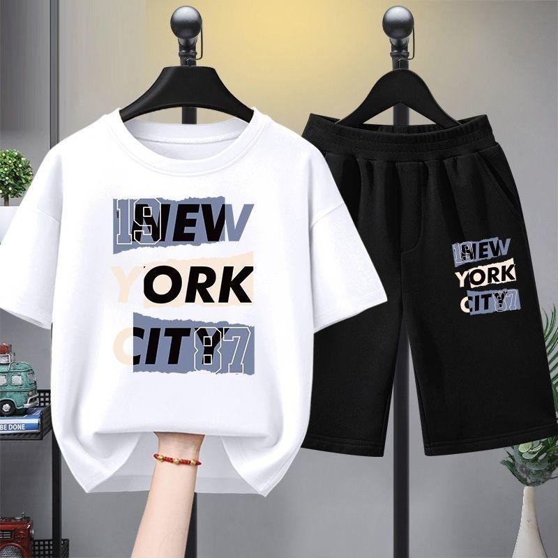 【จัดส่งไทย】2ชิ้น เซ็ตชุดเด็ก เสื้อ+กางเกง ชุดสองชิ้นชุดเสื้อและกางเกงขาสั้นเด็กผู้ชาย แขนสั้นและกางเกงขาสั้น ฤดูร้อน