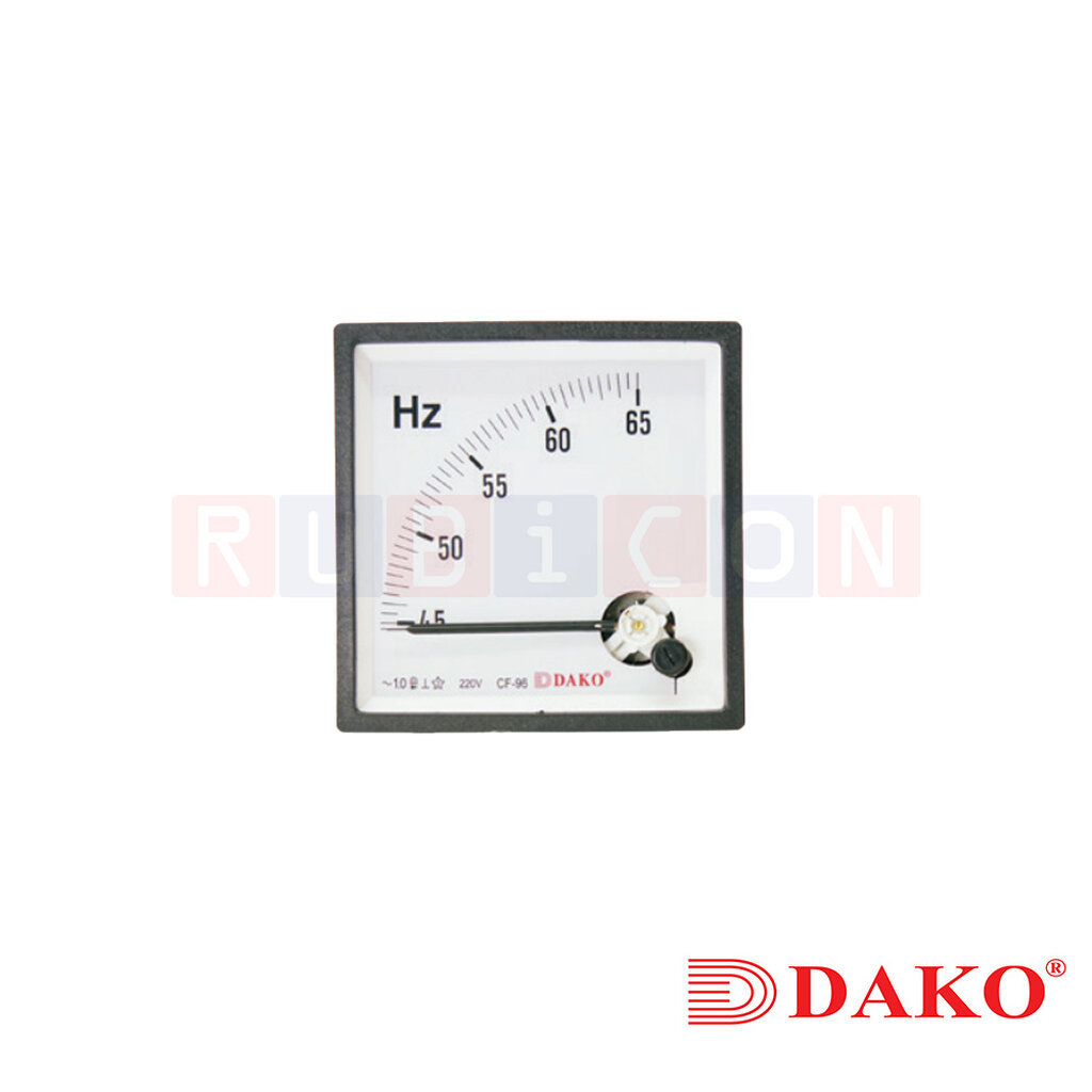 "DAKO" CF-96F FREQUENCY METER ไซเกิ้ลมิเตอร์แบบเข็ม 45 -65 Hz. 220V, 380V SIZE 96 mm. x 96 mm. CLASS