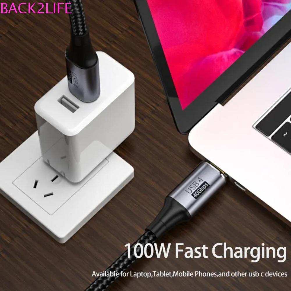 BACK2LIFE Thunderbolt 3 สายชาร์จเร็ว, 8K @ 60Hz USB4.0 USB C To Type C Data Cord, Data Wire 40Gbps P