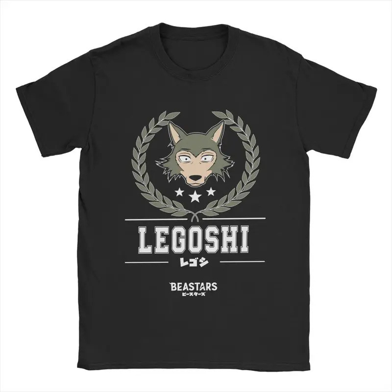 เสื้อยืดผู้ชายลายทีม Beastars Legoshi ลายการ์ตูนสุดฮา ผ้าฝ้ายแท้ แขนสั้น คอกลม เสื้อผ้าลายกราฟิก