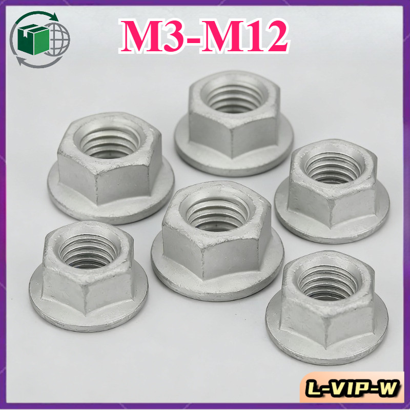 Flange Nut Flat/Dacromet Flat Bottom Hexagon Nut M3/M4/M5/M6/M8/M10/M12 L-VIP-W