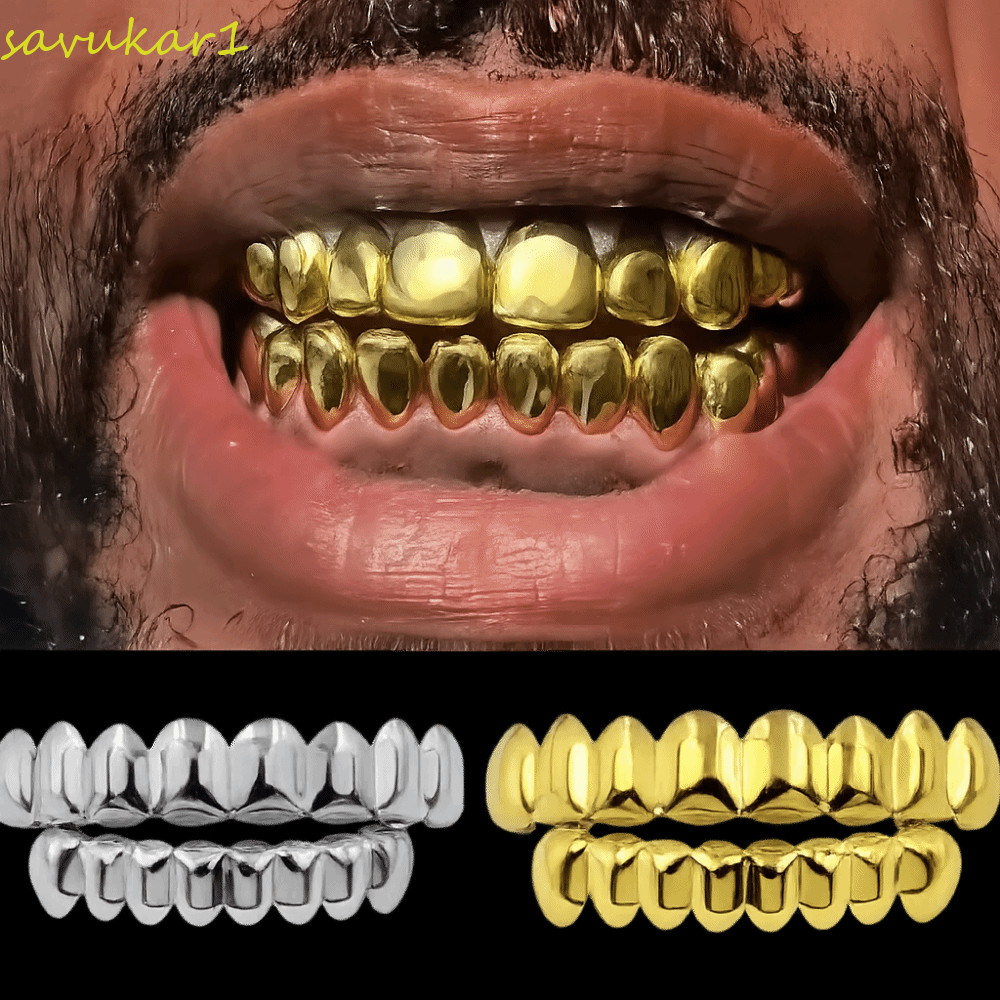 LUMEN หมวกย่างฟัน, ทองแดงเป็นมิตรกับสิ่งแวดล้อมเคลือบเงาฟัน Grillz ชุดด้านล่างด้านบน, แฟชั่นทองเงินเ