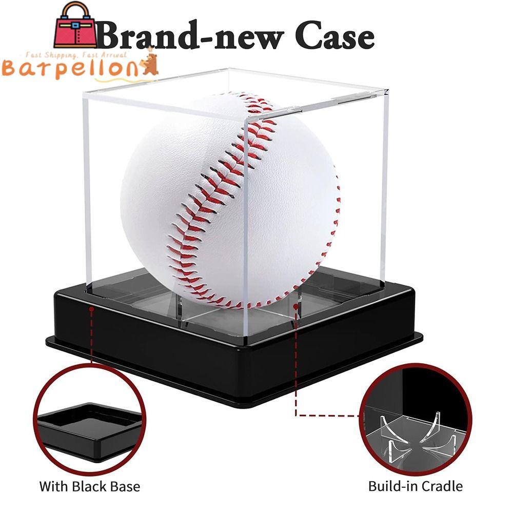 BARPELLON Baseball Display, Ball Protector Cube Baseball Holder, Dust-Proof Acrylic Showcase Memoria