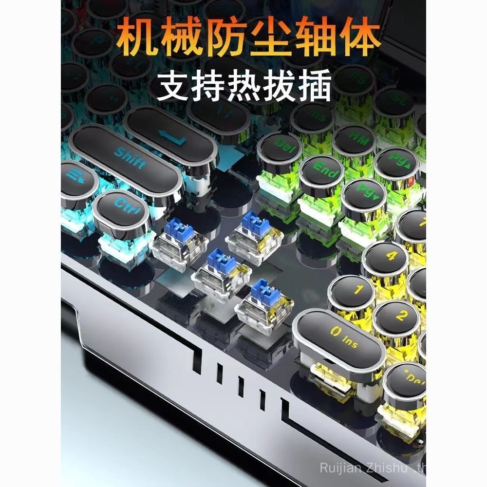 แกนสีเขียว Goku คีย์บอร์ดการแข่งขันชุดไฟฟ้า 4 Black Mechanical Myth Plug-In Steam Game Body Punk Key