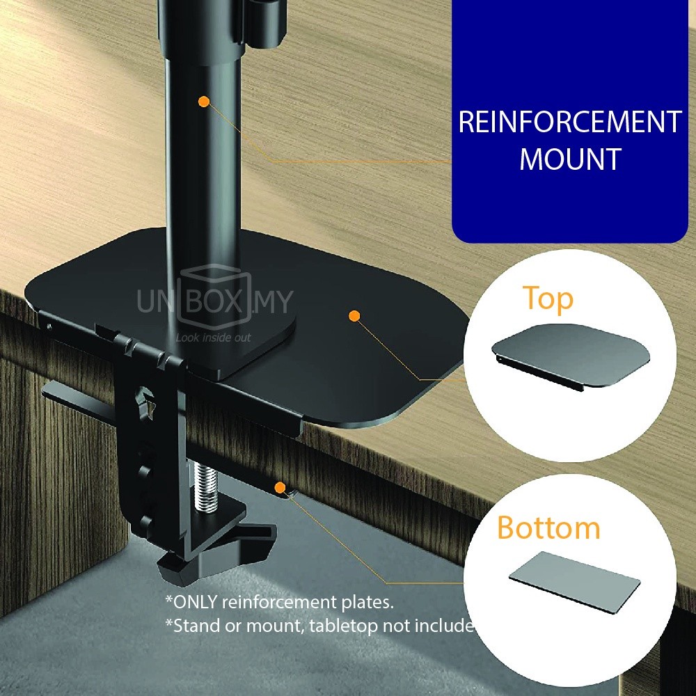 Monitor Arm Reinforcement Plate แผ่นรองขาหนีบจอ กันรอยโต๊ะ แผ่นยึดเหล็กเสริมแรงที่ไม่ซ้ำใครสำหรับขาตั้งจอภาพ ขาตั้งโต๊ะ