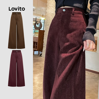 Lovito  กางเกงลําลองซิปสไตล์คลาสสิกและหลากหลายสําหรับสุภาพสต…