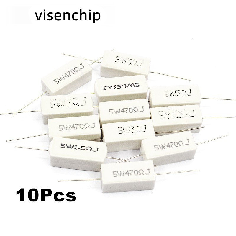 10pcs 5W 5% Cement Resistor Power Resistance 30R 33R 36R 39R 43R 47R 51R 56R 62R 68R 75R 82R 91R 100