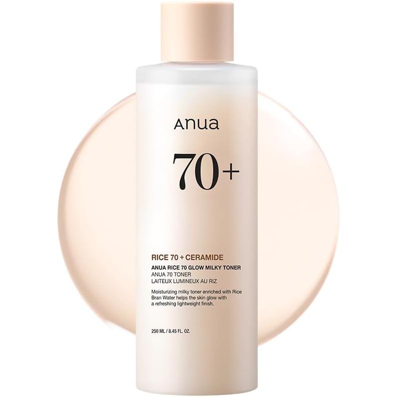 Anua Rice 70 Glow Milky White Toner, Glass and Dew Skin Care, Moisturizing and Barrier Care, Rice Wa