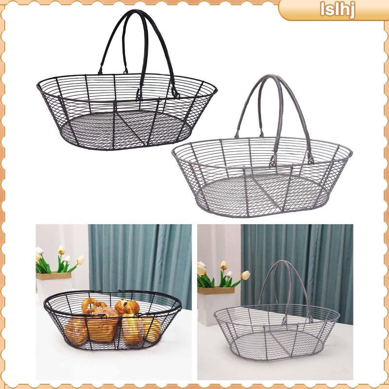 [Lslhj] ลวดเหล็กชามผลไม้ที่วางผักตะกร้าเก็บสําหรับ Pastry Holiday Home อาหารเสิร์ฟชา Party