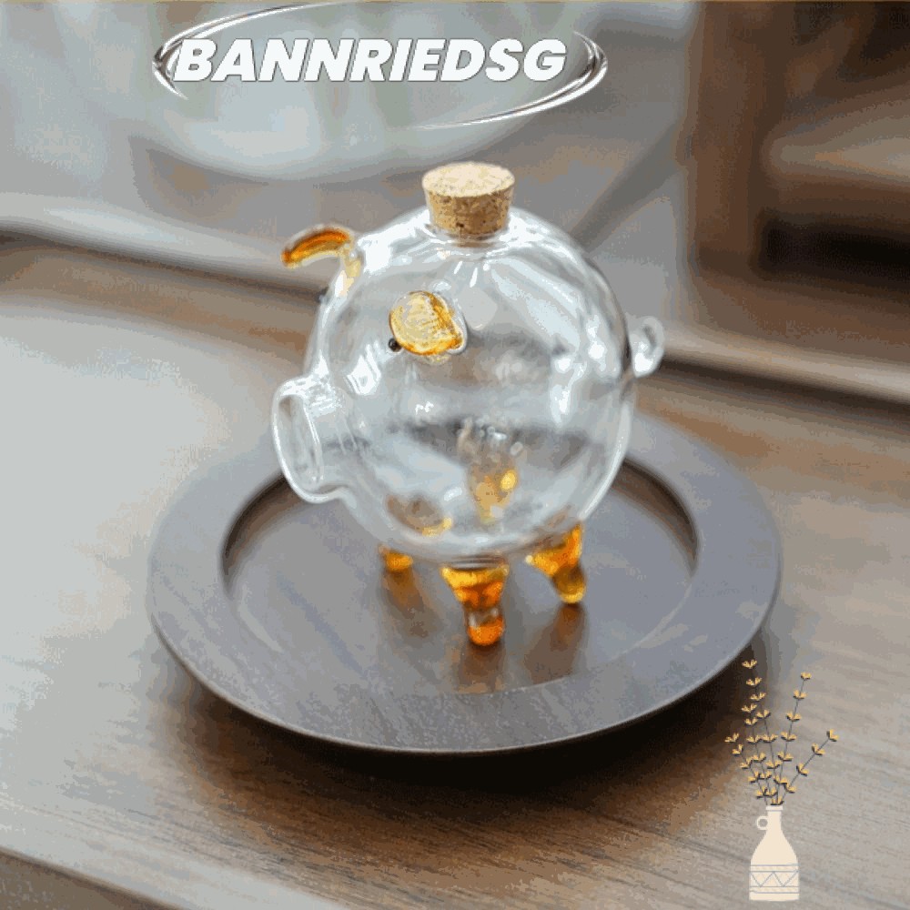 BANNRIEDSG989YR กระปุกออมสิน, ขวดเก็บโปร่งใสรูปหมู, ขวดแก้วแฟชั่น