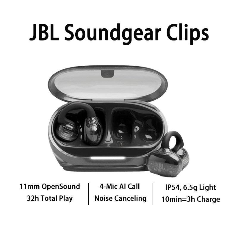 JBL Soundgear Clips TWS Open Ear Headphones Bluetooth 54 10min 3H Fast Charge