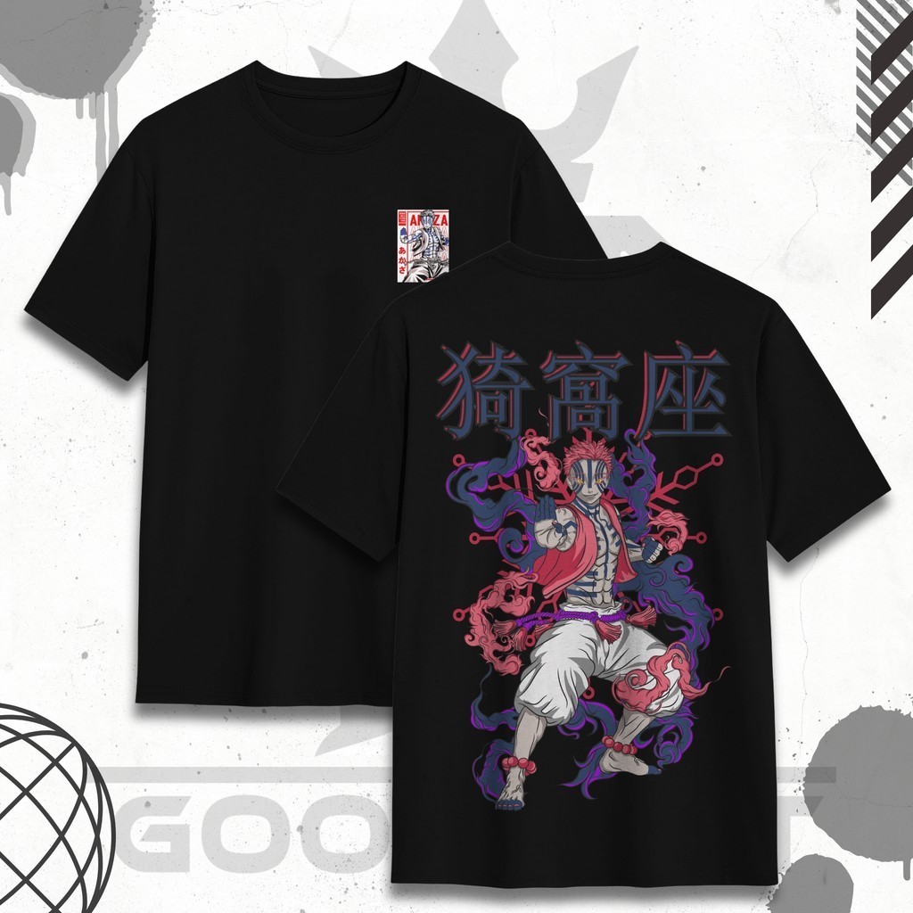 KATUN [เสื้อผ้า GOOBIIDOT] DEMON SLAYER AKAZA ANIME เสื้อยืด 100% ผ้าฝ้ายพรีเมี่ยม
