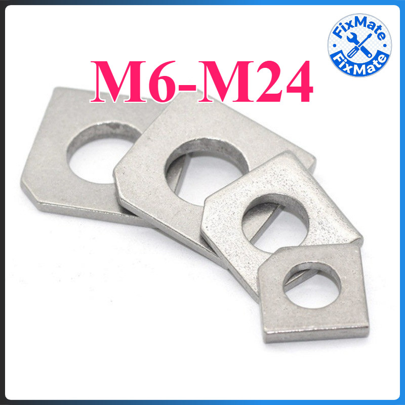 แหวนรองเอียงสแตนเลส 316 สำหรับรางเหล็ก/คานเหล็ก ขนาด M6-M24 ทนทานไม่เป็นสนิม GB853 (FM-2)