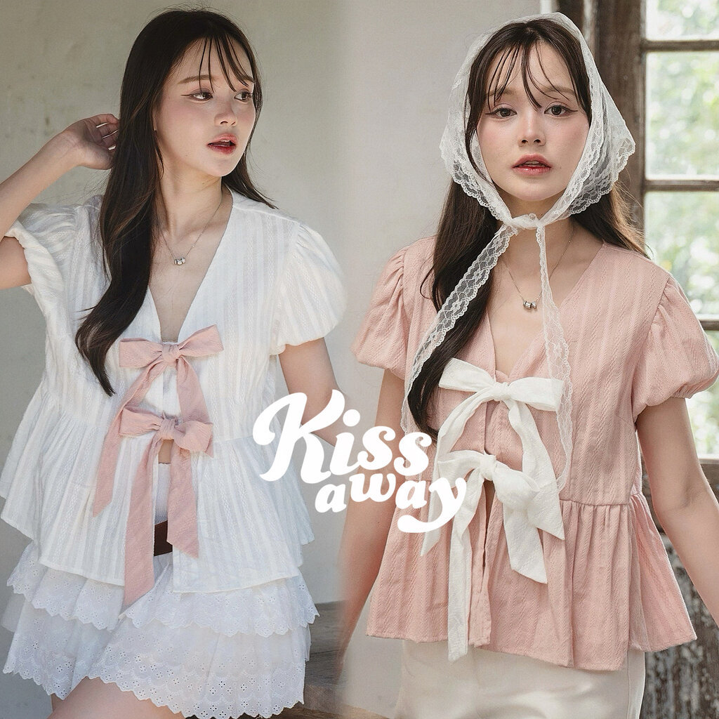 Posy เสื้อโบว์คู่ทรงระบาย ผ้าคอตตอนปักลาย วินเทจหวานละมุน ใส่สบาย ฟรีไซซ์ ราคา ถูกที่สุด ดีลบีเคเค รูปภาพหลัก