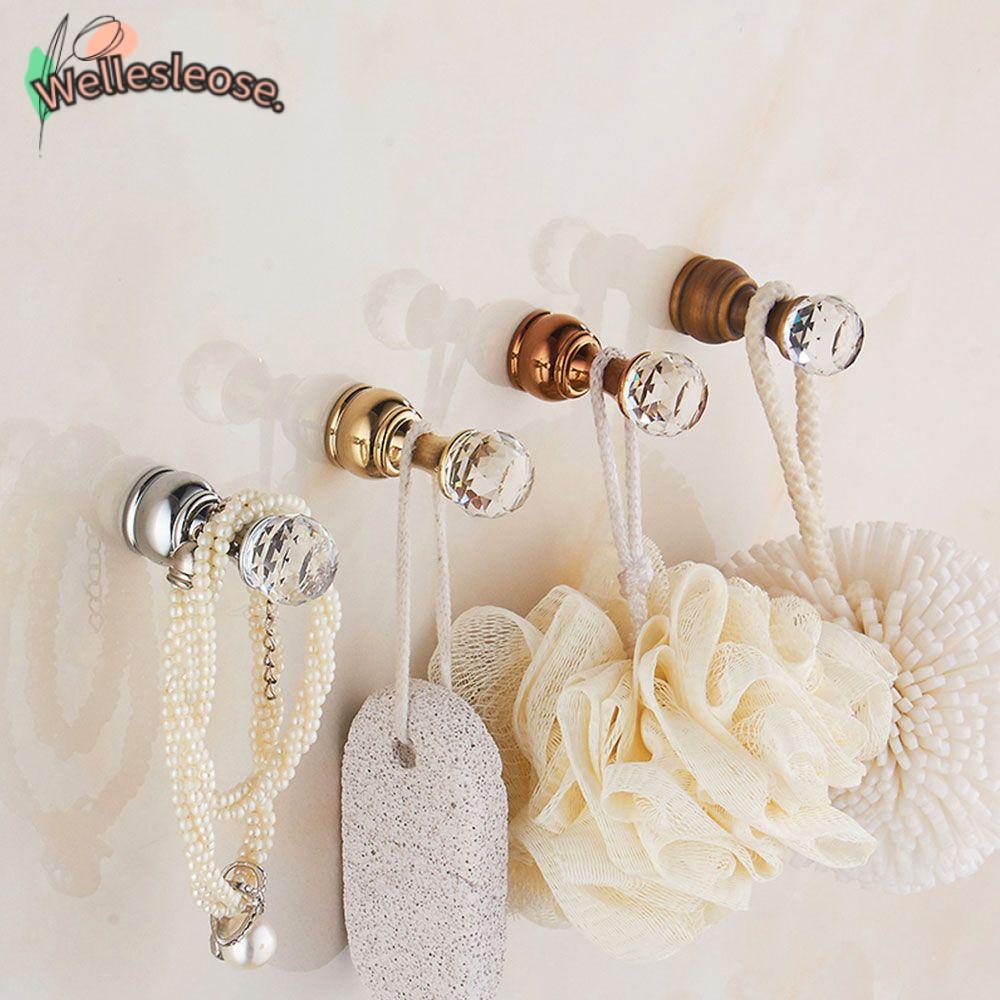 WELLE ตะขอคริสตัลผ้าเช็ดตัวโบราณติดผนัง