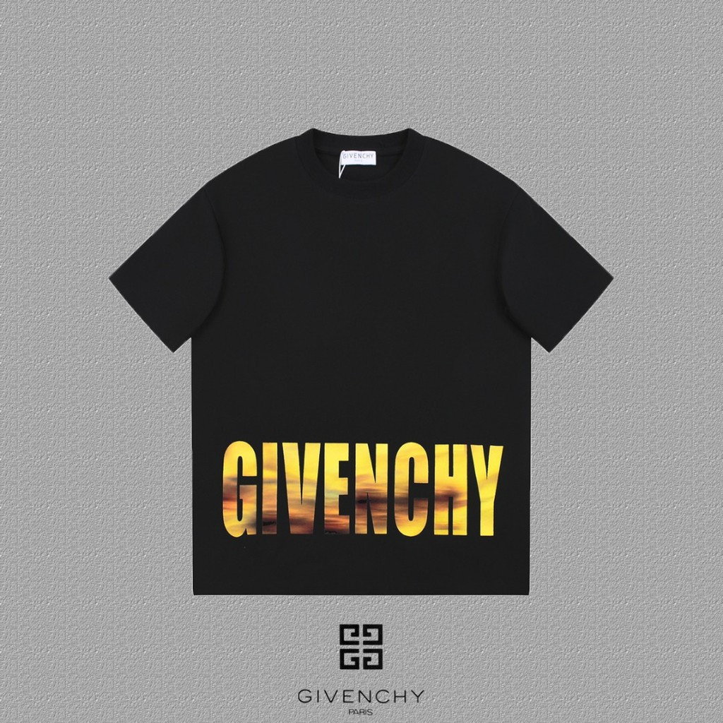 GIVENCHY/GIVENCHY 2026 ต้นฤดูใบไม้ผลิสไตล์ใหม่เสื้อยืดแขนสั้นชายหญิงคู่สไตล์ญี่ปุ่นหนา Impervious รอ