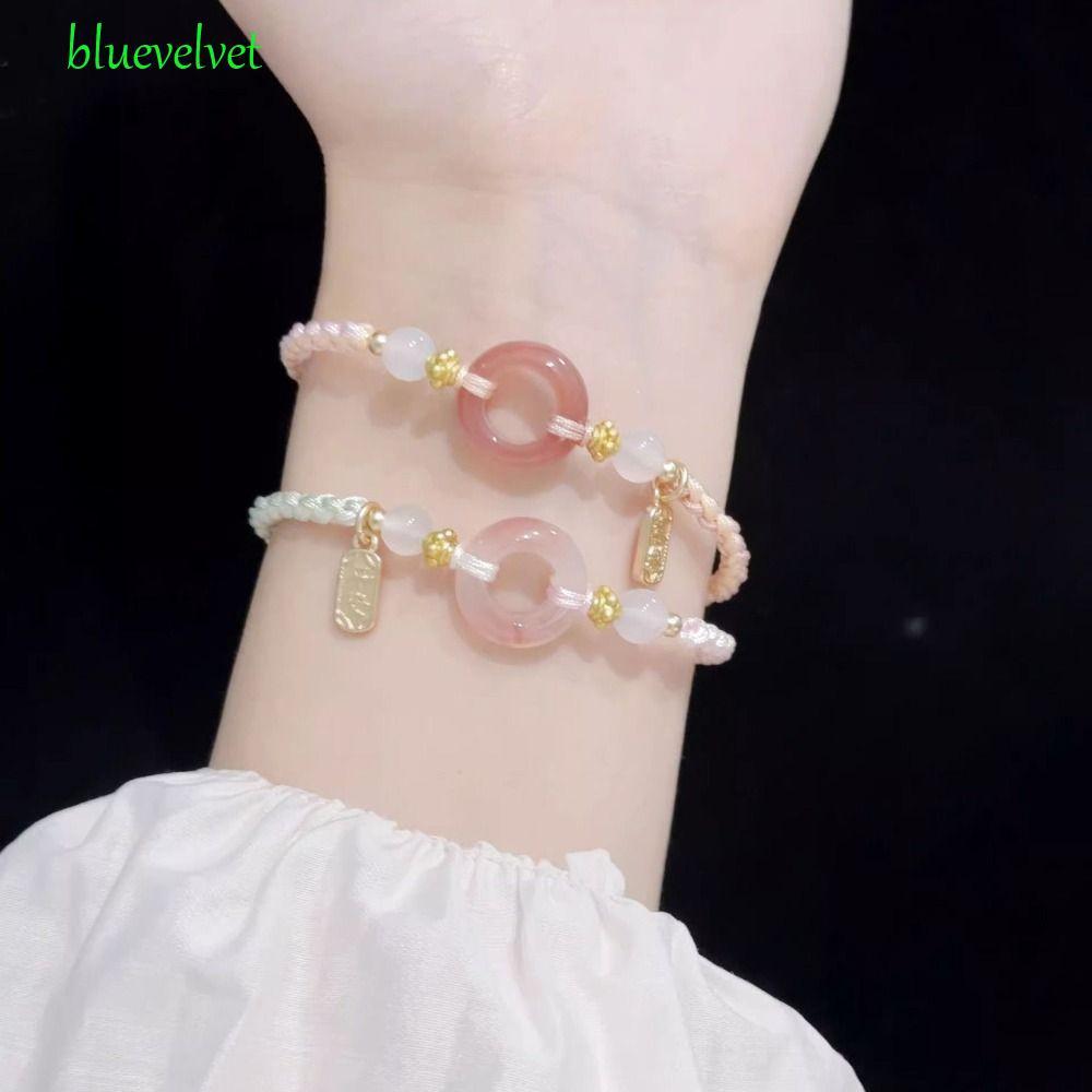 สร้อยข้อมือหยกคู่ สีฟ้า ปรับขนาดได้ เหมาะสำหรับเป็นของขวัญวันวาเลนไทน์