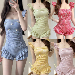 ชุดว่ายน้ำ dopamine ลายสก๊อตสีฟ้า ไซส์เล็ก ออกแบบมาเพื่อดูกร…