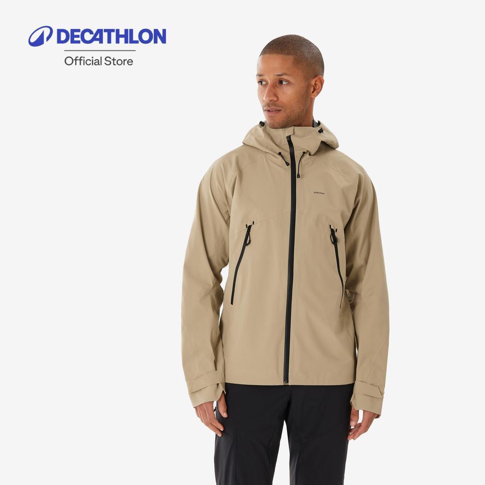 Decathlon Men’S Waterproof Hiking Jacket เสื้อแจ็คเก็ตเดินป่ากันน้ำสำหรับผู้ชาย รุ่น Mh500 - Beige
