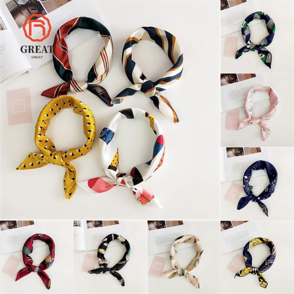 GREAT Silk Feel Satin Summer Small Vintage Women Hair Tie Band