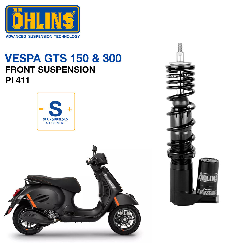 โช้คหน้า ohlins รหัส PI 411 For Vespa GTS 300 2023-24