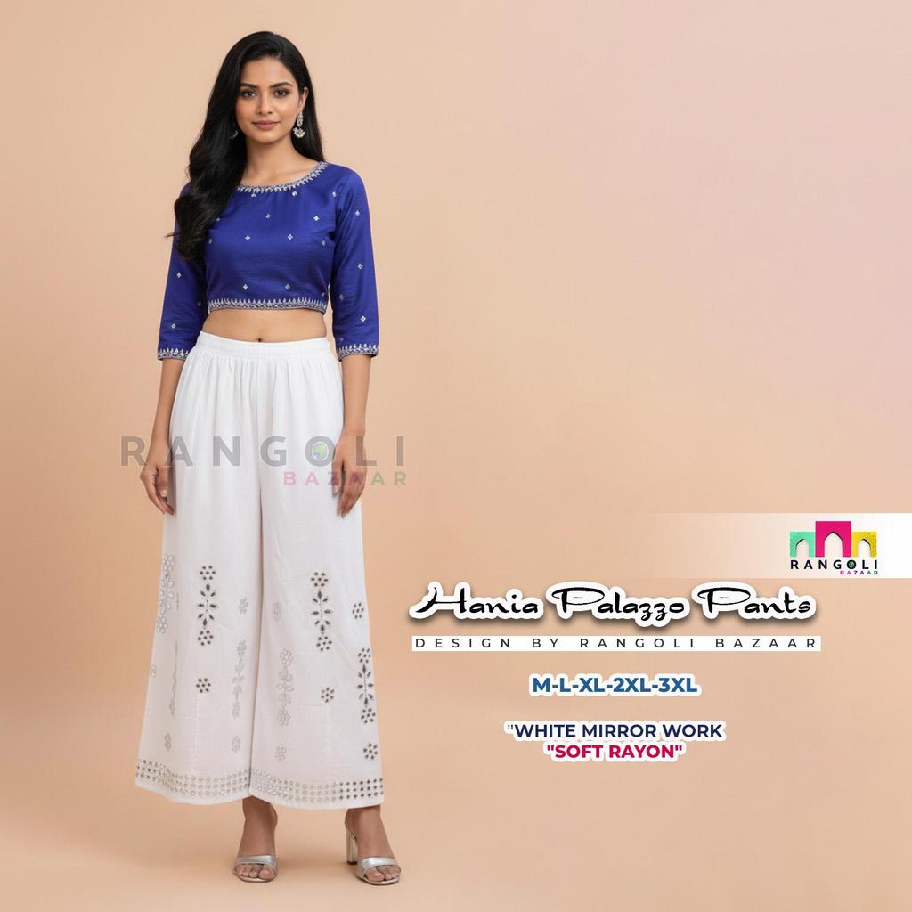 HAIA PALAZZO PANTS BY RANGOLI BAZAAR - - ผ้าเรยอนพร้อมปุ๋ย