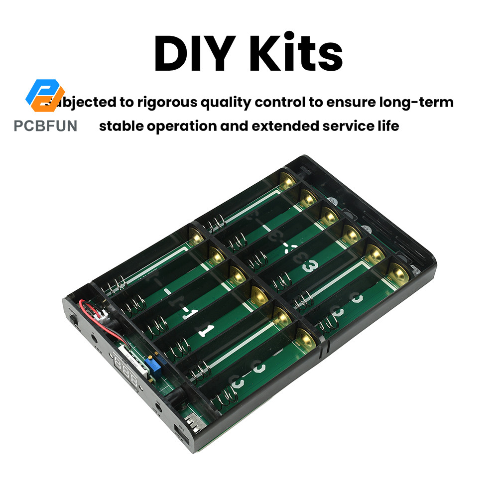 Pcbfun DC UPS 12-Cell 18650 Solderless Power Box ปรับแรงดันไฟฟ้า Optical Modem Router UPS Power Box 