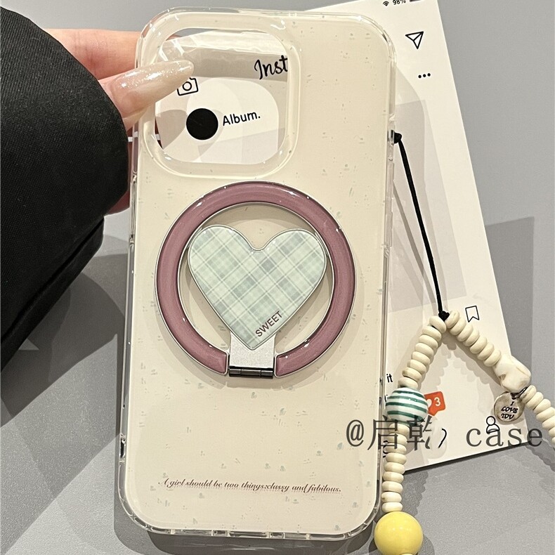 ลายสก๊อตสีเขียวพับวงเล็บแม่เหล็กเหมาะสําหรับ Samsung S25/S24ultra/Note20/A34/A06/S10e เคสโทรศัพท์ A2