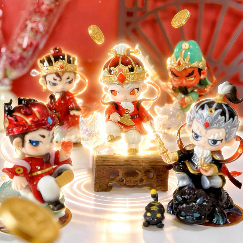 [5 ชิ้น] Qingyifang 丨 Five-Road God of Wealth Culture Series Surprise Box ตุ๊กตาน่ารัก Lucky Hand-Made Doll Room เครื่องประดับสํานักงานของเล่นอินเทรนด์รวบรวม