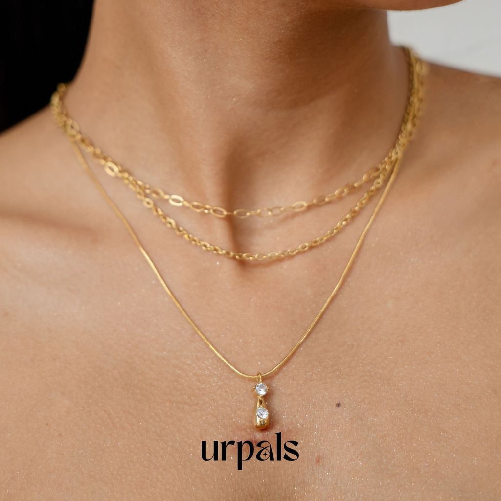 URPALS สร้อยคอ Stainless ชุบทอง18K ไม่ลอกไม่ดำ แพ้ง่ายใส่ได้