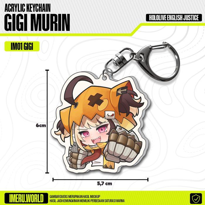 พวงกุญแจ Gantungan Kunci Aik Anime Hololive ภาษาอังกฤษ Justice Gigi Murin - IM01 GIGI