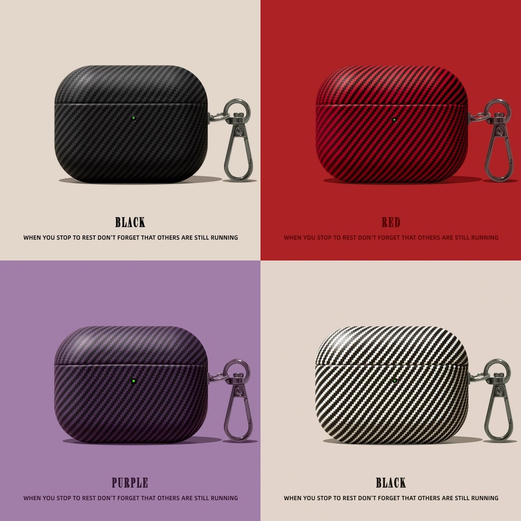 เคสซิลิโคนคาร์บอนไฟเบอร์พรีเมียมสําหรับ AirPods Pro 3/4/2/3 Gen