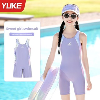 YUKE Girls One Piece ชุดว่ายน้ำแขนกุดแห้งเร็ว น่ารักและแฟชั่…