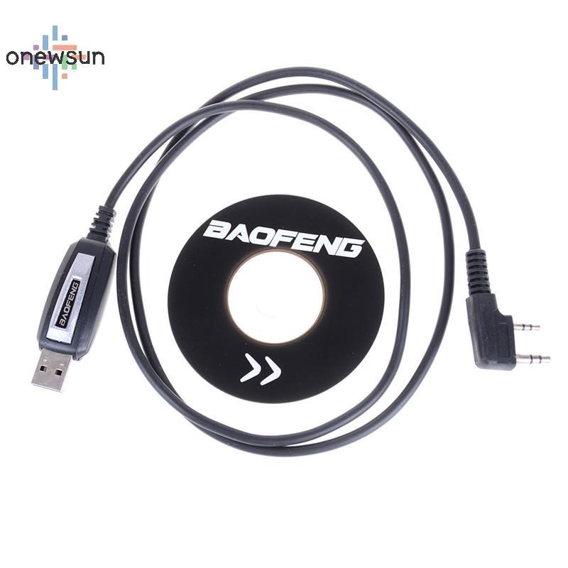 Onew 1 ชุด USB 2Pin โปรแกรมสายซอฟต์แวร์ CD สําหรับ Baofeng UV-5R BF-888S วิทยุ sun