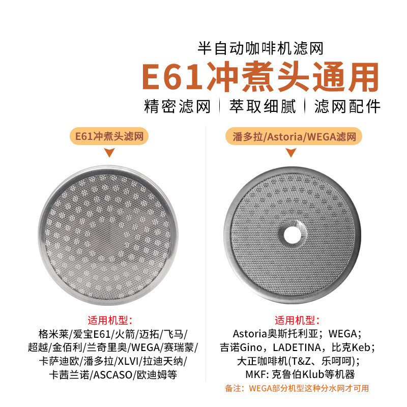 Aibo E61/Laditina/Pandora/Astoria Espresso Machine Brewing Head Water Separation Net Filter Mesh