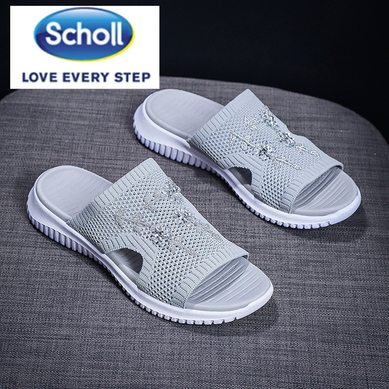 Scholl รองเท้าผู้หญิง scholl scholl scholl รองเท้าแตะชายหาดแบนผู้หญิง scholl Slides รองเท้า scholl ผ