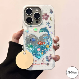 เคสไอโฟน17 เคสลายหิมะลายโลมาสีฟ้าน่ารักฮิตที่สุด เหมาะสำหรับ IPhone 12 13 15 16 11 17 14 Pro Max X XR 7 14 15 16 8 Plus