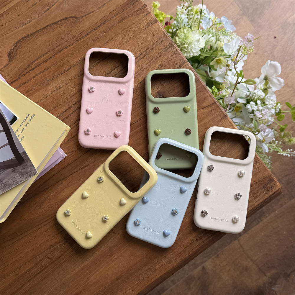Spring Love Flower Ins เกาหลี 15 เหมาะสําหรับ 17 Pro Apple 17 Pro Max เคสโทรศัพท์ iPhone 16 รวมทุกอย่าง 17 Hard 14 Promax ฝาครอบป้องกัน 14 สาว