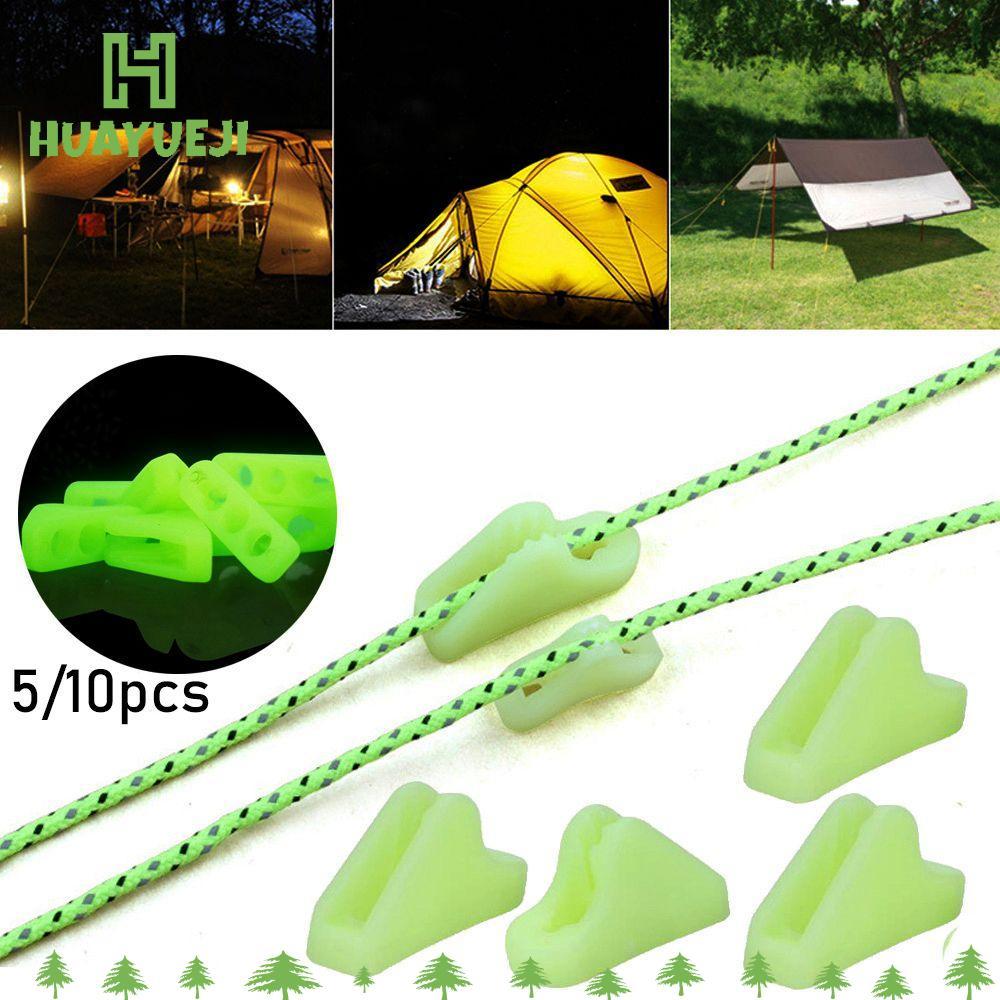 YUEJI 5/10 ชิ้น เชือกพลาสติกสำหรับปรับระดับ ตั้งแคมป์และเต็นท์wigwam พร้อมตัวยึดแบบคล้อง