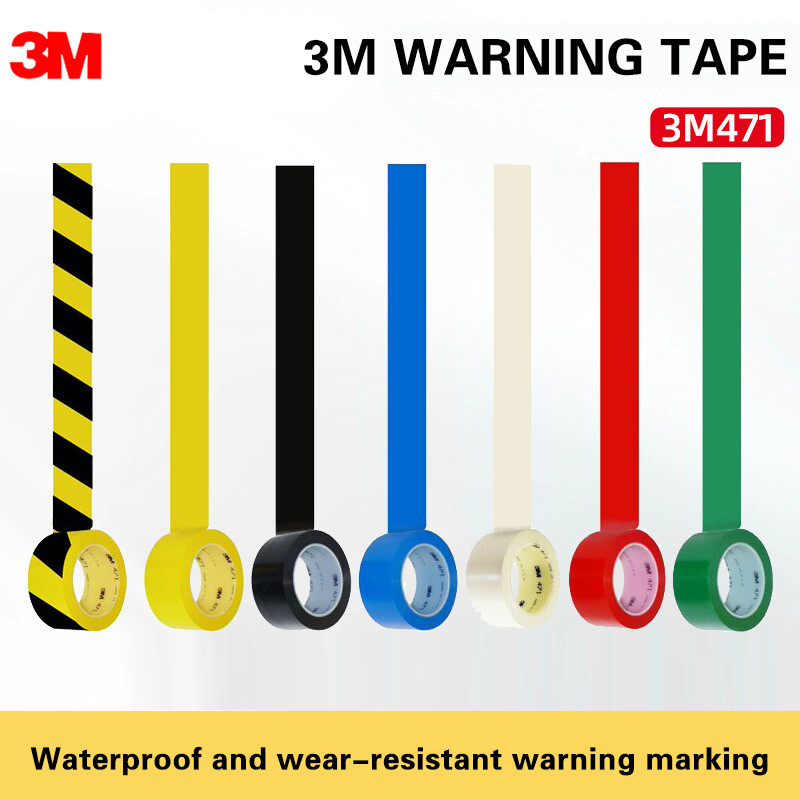 3M 48 มม. x 33M เทปเตือน 471 พื้นไม่ทําเครื่องหมายเทป Pvc 5S เทปตําแหน่งแถบ Marked เทประบุสีดําและสี