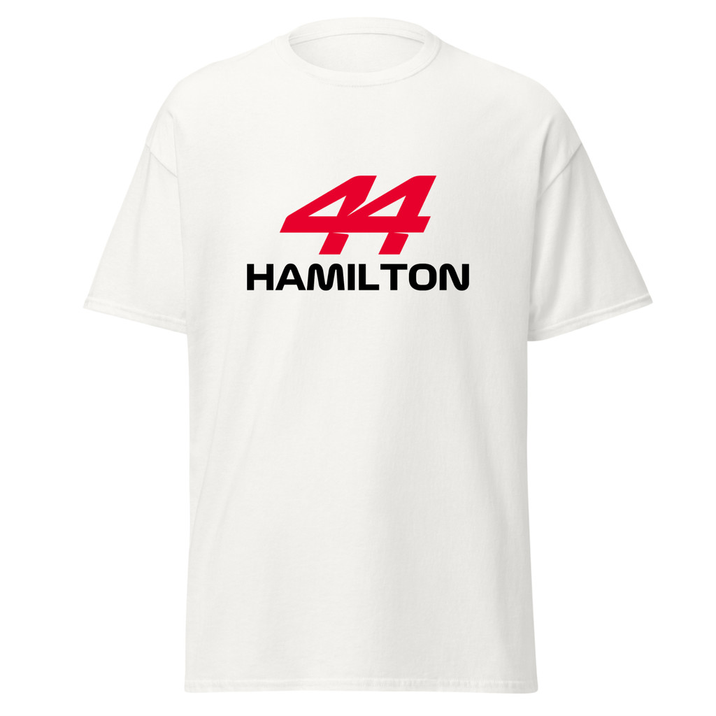 เสื้อยืดผู้ชาย cotton tee F1 2026 Hamilton 44 เสื้อยืด, Unisex, Mens, Womens Kids formula 1 Ferrari 