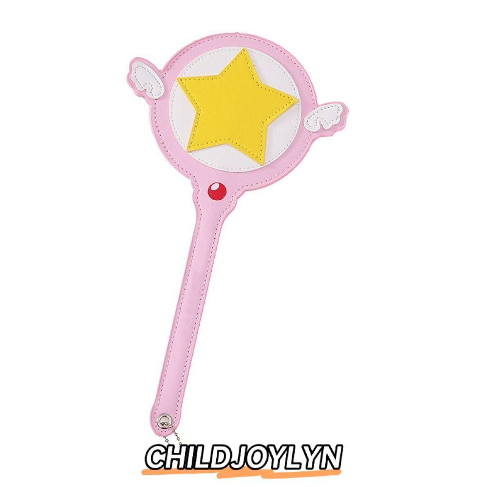 CHILDJOYLYN Star Magic Wand Card Bag, ปกการ์ตูนน่ารัก ทำจากหนังPUคุณภาพดี สำหรับป้องกันบัตรโดยสารรถประจำทางและรถไฟฟ้า