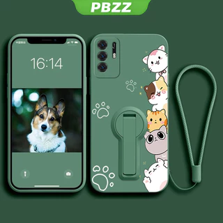 PBZZ FOR เคส Case สำหรับ OPPO Reno 6 4กรัม OPPO A16 OPPO Reno 6Z 5กรัม OPPO reno6 Z 5กรัมโทรศัพท์ปลอก softcase ซิลิโคนเหลวกันกระแทกปกการออกแบบใหม่ความงามการ์ตูนแมวกับผู้ถือ YTXZDZMM01
