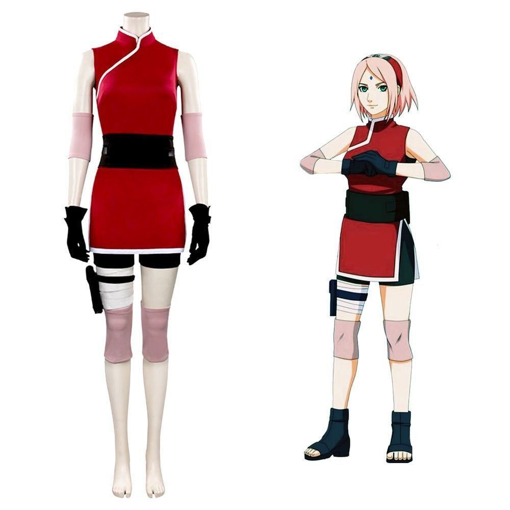 Naruto Cosplay Sakura Shippuden Haruno Sakura Girl Cosplay Set Anime Cos Costume NS NS