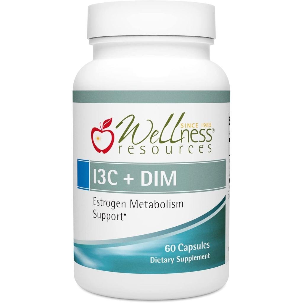 Wellness Res I3C + DIM (60 แคปซูล) เพื่อการเผาพน์เอสโตรเจนที่ดีและทำความสะอาดร่างกาย 300 มก. I3C + 1