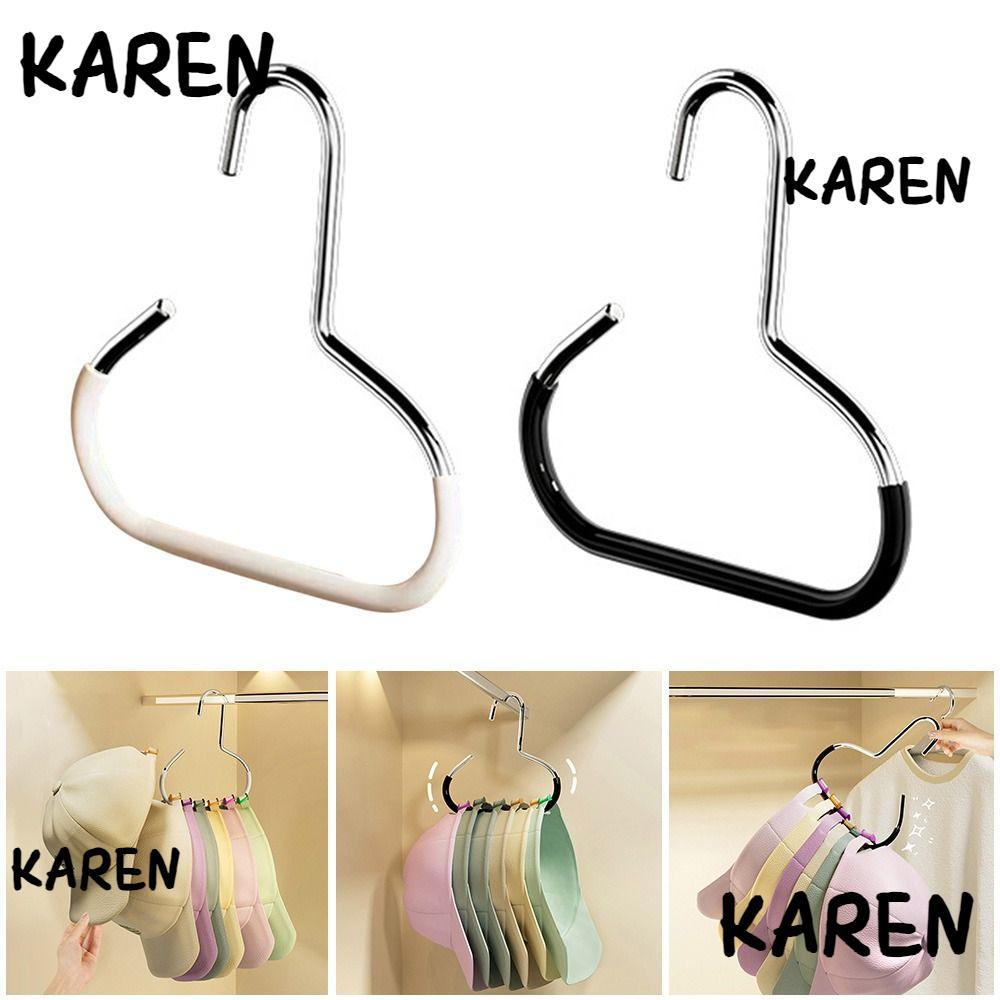 KARENGOODS ตะขอแขวนหมวก, ที่แขวนหมวกกันลื่นแบบวงแหวนวงกลม, ชั้นวางโชว์หมวกแบบไม่ทําเครื่องหมาย