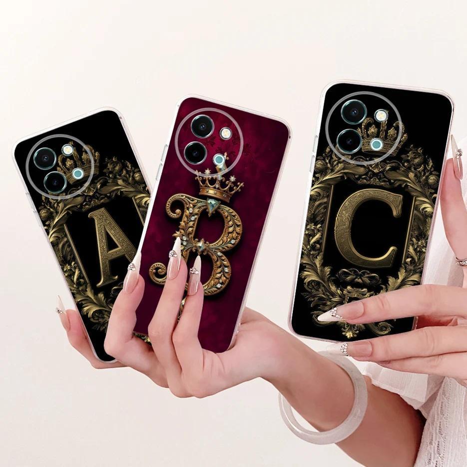 สําหรับVivo Y38 กรณีVivo Y58 5G V2355 Luxury CrownตัวอักษรฝาครอบSoft Slimเคสโทรศัพท์สําหรับVivo Y38 