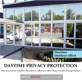 1roll 200 ซม.One Way Mirror ฟิล์มหน้าต่างสะท้อนแสง Home Privacy Solar Tint ฟอยล์สติกเกอร์แก้ว